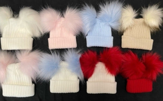 Double PomPom Hats