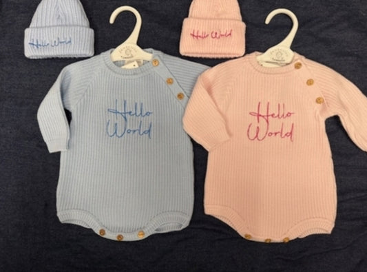 Hello World Knitted Romper