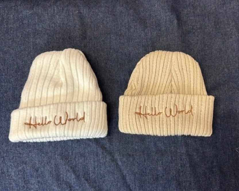 Hello World Knitted Hats