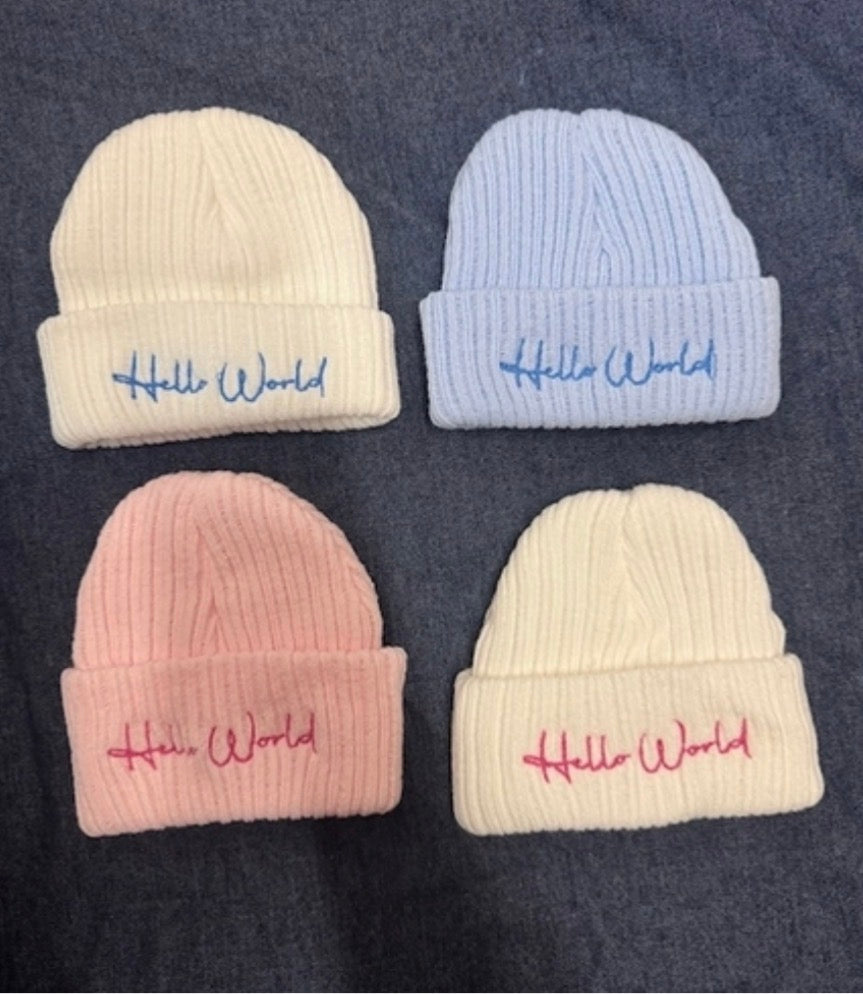 Hello World Knitted Hats