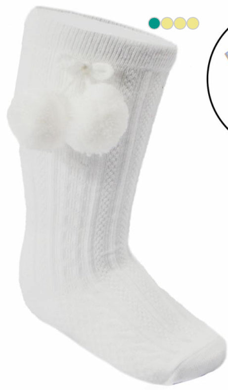 Pompom Socks - Knee High