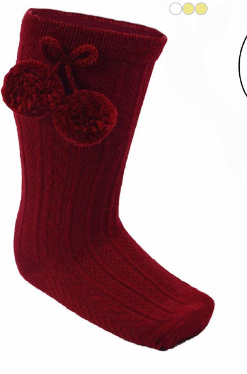 Pompom Socks - Knee High