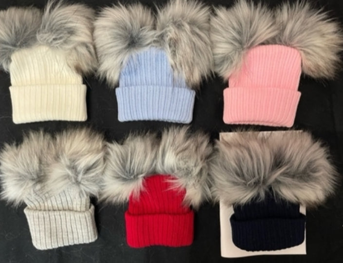 Double Pompom Hats