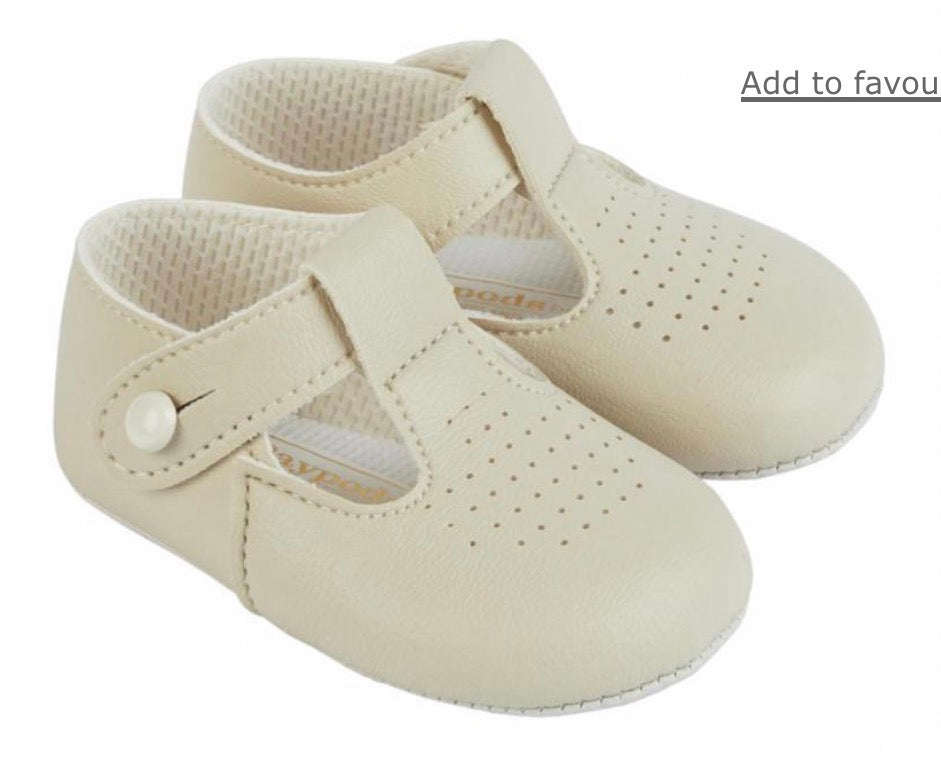 Boys Breathable T-Bar Baypods - Soft Sole