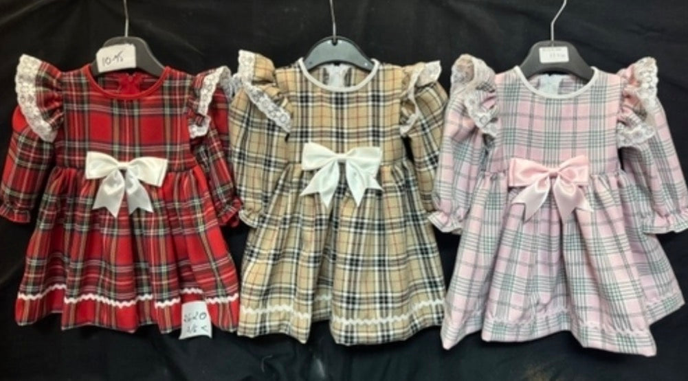 Long Sleeve Frilly Tartan Dress